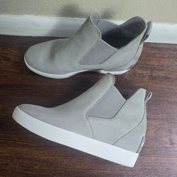 SOREL Out N About Slip on Wedge - Chrome Grey/White - Suede - Size 6 - Picture 9 of 12